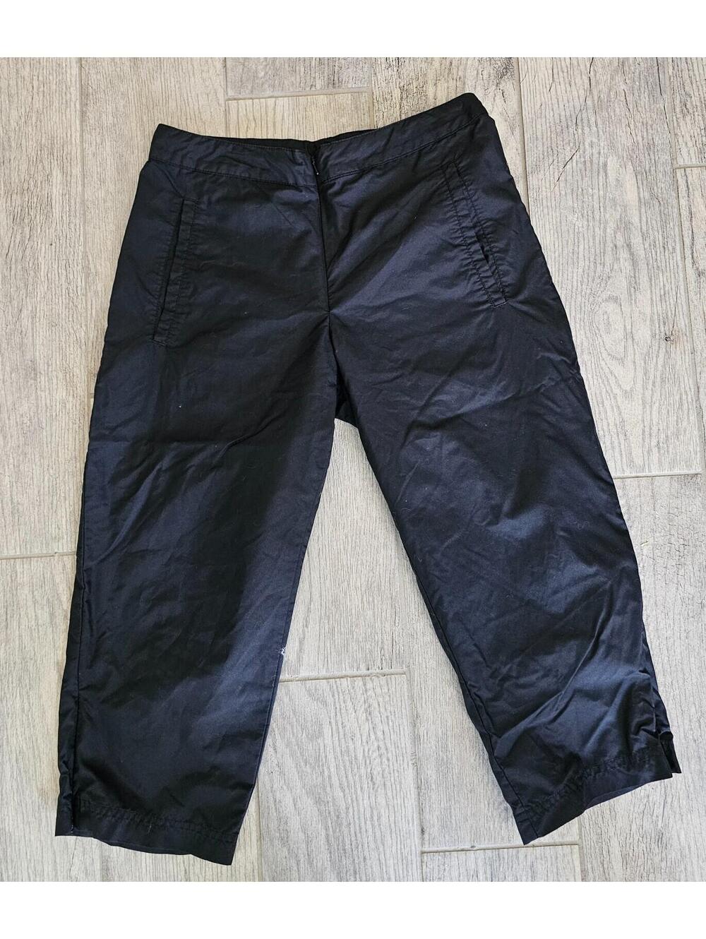 Women's Lady Foot Locker Sport Capri Pants Size X Small Black Front Zipper